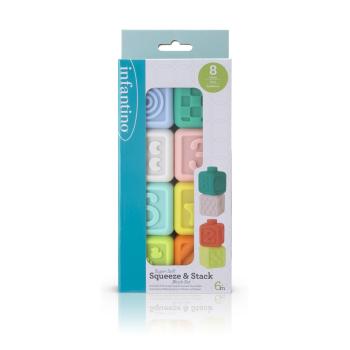 Комплект меки бебешки сензорни кубчета, Infantino, 8 броя