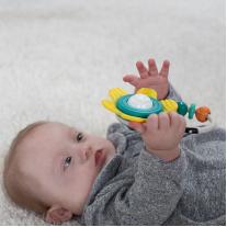 Въртяща бебешка дрънкалка и гризалка, Infantino, Жълта