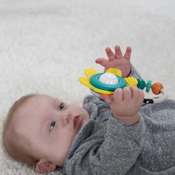 Въртяща бебешка дрънкалка и гризалка, Infantino, Жълта