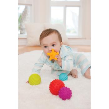 Комплект бебешки сензорни топки, Infantino, Класически цветове, 6 броя