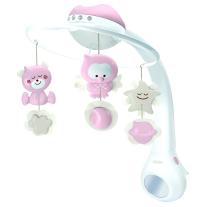 Музикална въртележка с проектор 3в1, Infantino, Розово