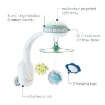 Музикална въртележка с проектор 3в1, Infantino, Зелено