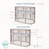 Трансформиращо Легло 9в1 Smart 60x72/60x120/60x168см Ingvart Слонова кост