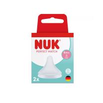 Биберон за хранене NUK Perfect Match силикон 6+, Flow control, 2бр.