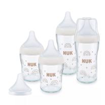 Сет 5 стъклени шишета NUK Perfect Match - 2х120мл. + 2х230мл.+ допълнителен биберон 