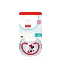 Биберон залъгалка NUK First Choice силикон, 6-18 мес. 1бр., AIR, Мики, червена