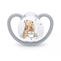 Биберон залъгалка NUK Perfect Match биберон залъгалка, силикон 6-18 мес. 1бр., AIR, Мечо Пух, сива