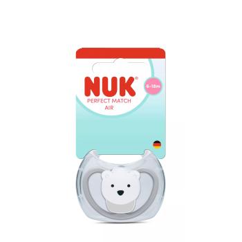 Биберон залъгалка NUK Perfect Match биберон залъгалка, силикон 6-18 мес. 1бр., AIR, Полярна мечка