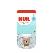 Биберон залъгалка NUK Perfect Match биберон залъгалка, силикон 0-6мес. 1бр., AIR, Мече