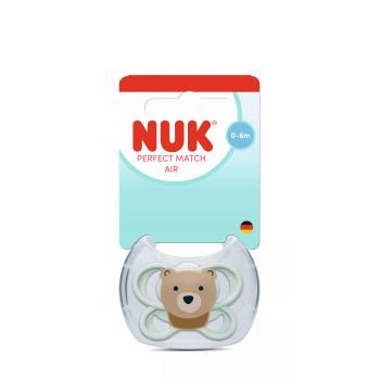 Биберон залъгалка NUK Perfect Match биберон залъгалка, силикон 0-6мес. 1бр., AIR, Мече