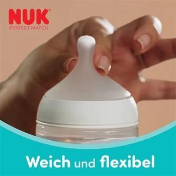 Стъклено шише NUK Perfect Match 120мл. със силиконов биберон за хранене S, 0+мес.