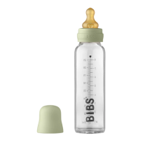 Стъклена бебешка бутилка с аксесоари Bibs - 225 ml, Sage