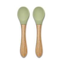 Силиконови лъжички С БАMБУК Lorelli - 2 бр. NATURAL FRESH GREEN