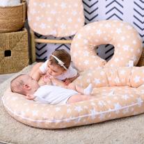 Възглавница за кърмене Lorelli - Happy, Звезди, Blue Grey Mist