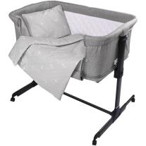 Спален комплект за кошари Lorelli - Eva, 5 части, Мечо, сив