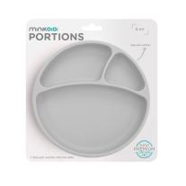 Minikoioi Portions силиконова чиния с вакуум - Grey
