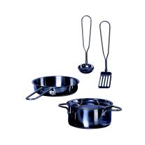 Moni Toys Дървена кухня със съдове за готвене Mila