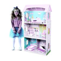 Moni Toys Дървена къща за кукли с обзавеждане Anna