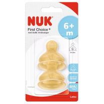 Каучукови биберони NUK First Choice+ - Размер L, 6-18 м, 2 броя