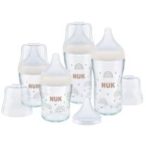 Комплект стъклени шишета Nuk Perfect Match - Temperature Control, 5 части, Дъга
