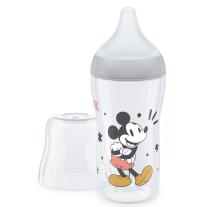 Шише Nuk Perfect Match - Temperature control, PP, 260 ml, размер М, Mickey сиво