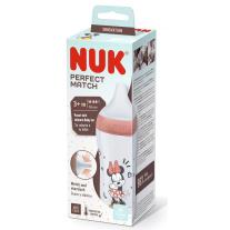 Шише Nuk Perfect Match - Temperature control, PP, 260 ml, размер М, Mickey червено