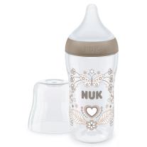 Шише Nuk Perfect Match - Temperature control, PP, 260 ml, размер М, сърце