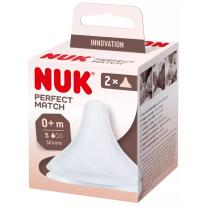 Силиконов биберон NUK Perfect Match - Размер S, 0 м+, 2 броя