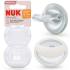 Силиконови залъгалки NUK Mommy Feel - 0-9 месеца, 2 броя, зелена и бяла