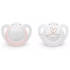 Силиконови залъгалки NUK - Star, 0-2 месеца, 2 броя, за момиче