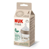 Шише със силиконов биберон NUK for Nature - 150 ml, размер S, бежово