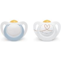 Каучукови залъгалки NUK - Star, 0-6 месеца, 2 броя, за момче