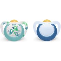Каучукови залъгалки NUK - Star, 6-18 месеца, 2 броя, за момче