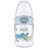 Шише със силиконов биберон Nuk First Choice - Temperature control, PP, 150 ml, Крокодили
