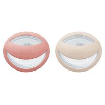 Силиконови залъгалки NUK Mommy Feel - 0-9 месеца, 2 броя, розова и бежова
