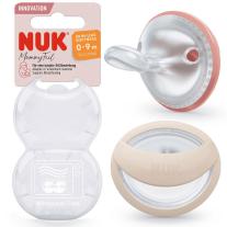 Силиконови залъгалки NUK Mommy Feel - 0-9 месеца, 2 броя, розова и бежова