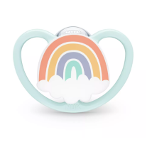 Силиконова залъгалка NUK - Space, 0-6 м, дъга
