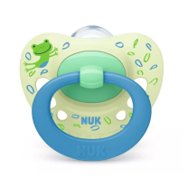 Силиконова залъгалка NUK - Signature, 18-36 месеца, жабка