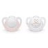 Силиконови залъгалки NUK - Star, 0-6 месеца, 2 броя, за момиче