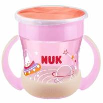 Бебешка чаша Nuk Evolution - Glow in the Dark, 160 ml, момиче