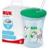 Чаша със сламка Nuk Evolution - Action Cup, 230 ml, зелена