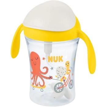 Неразливаща чаша със сламка NUK - Motion Cup, 230 ml, жълта