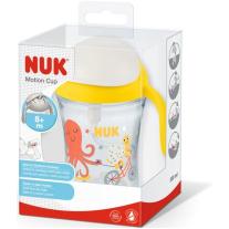 Неразливаща чаша със сламка NUK - Motion Cup, 230 ml, жълта