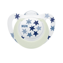 Силиконова залъгалка Nuk - Star Night, 18-36 месеца, сини звезди