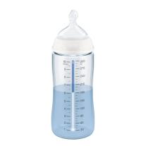 Бебешко шише Nuk First Choice - Temperature control, 300 ml, синьо, крокодили