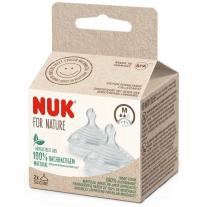 Силиконови биберони за шише NUK for Nature - Softer, размер M, 2 броя