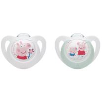 Силиконови залъгалки NUK - 6-18 м, 2 броя, Peppa Pig