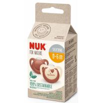 Силиконови залъгалки NUK for Nature - Червени, 0-6 месеца, 2 броя