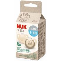 Силиконови залъгалки NUK for Nature - Крем, 6-18 месеца, 2 броя