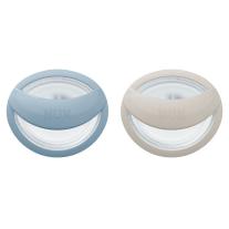  Силиконови залъгалки NUK Mommy Feel - 0-9 месеца, 2 броя, синя и сива